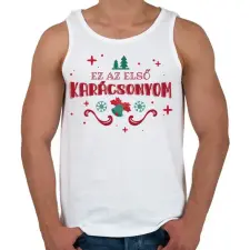 PRINTFASHION Első Karácsonyom - Férfi atléta - Fehér atléta, trikó