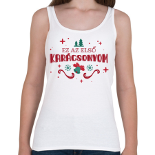 PRINTFASHION Első Karácsonyom - Női atléta - Fehér női trikó