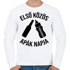 PRINTFASHION Első közös apák napja - Férfi pulóver - Fehér