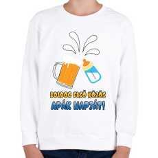 PRINTFASHION Első közös apák napja! - Gyerek pulóver - Fehér