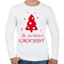 PRINTFASHION Első közös karácsony - Férfi hosszú ujjú póló - Fehér férfi póló