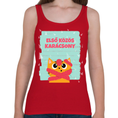 PRINTFASHION Első közös karácsony - Női atléta - Cseresznyepiros