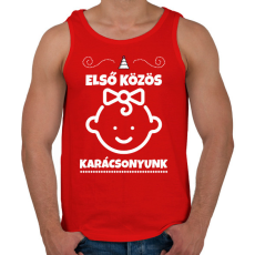 PRINTFASHION Első közös karácsonyunk 2 - Férfi atléta - Piros