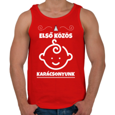 PRINTFASHION Első közös karácsonyunk  - Férfi atléta - Piros