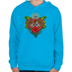 PRINTFASHION Első szerelem  - Gyerek kapucnis pulóver - Azúrkék