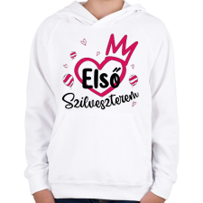 PRINTFASHION Első szilveszterem - Gyerek kapucnis pulóver - Fehér gyerek pulóver, kardigán