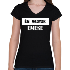 PRINTFASHION Eltévedt pároknak - Én vagyok (fehér) - Női V-nyakú póló - Fekete