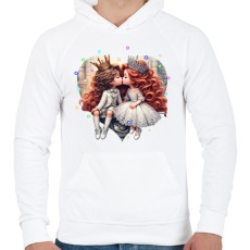 PRINTFASHION Elvarázsolt herceg - Férfi kapucnis pulóver - Fehér