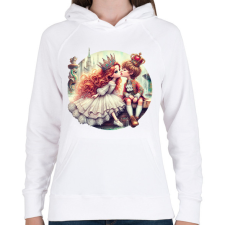 PRINTFASHION Elvarázsolt herceg - Női kapucnis pulóver - Fehér női pulóver, kardigán