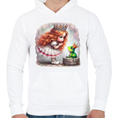 PRINTFASHION Elvarázsolt királyfi - Férfi kapucnis pulóver - Fehér