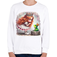 PRINTFASHION Elvarázsolt királyfi - Gyerek pulóver - Fehér