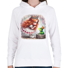 PRINTFASHION Elvarázsolt királyfi - Női kapucnis pulóver - Fehér női pulóver, kardigán