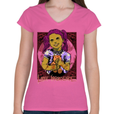 PRINTFASHION Elveszett ártatlanság - Női V-nyakú póló - Rózsaszín női póló