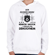 PRINTFASHION Élvezem, hogy rendőr vagyok - Gyerek kapucnis pulóver - Fehér gyerek pulóver, kardigán