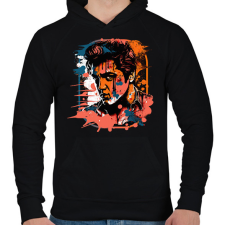 PRINTFASHION Elvis Presley - Férfi kapucnis pulóver - Fekete férfi pulóver, kardigán
