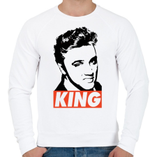 PRINTFASHION Elvis Presley  - Férfi pulóver - Fehér férfi pulóver, kardigán
