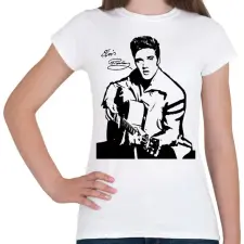PRINTFASHION Elvis Presley - Női póló - Fehér női póló