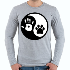 PRINTFASHION Ember/állat barátság - Férfi hosszú ujjú póló - Sport szürke férfi póló