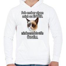 PRINTFASHION Ember - Enter - Férfi kapucnis pulóver - Fehér férfi pulóver, kardigán
