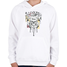 PRINTFASHION emberi koponya - Gyerek kapucnis pulóver - Fehér