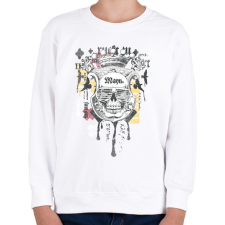 PRINTFASHION emberi koponya - Gyerek pulóver - Fehér gyerek pulóver, kardigán