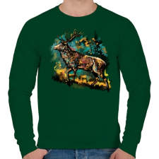 PRINTFASHION Emelt fővel - Férfi pulóver - Sötétzöld férfi pulóver, kardigán