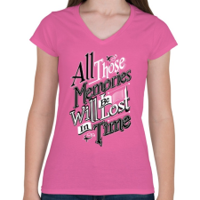 PRINTFASHION Emlékezz - Női V-nyakú póló - Rózsaszín női póló