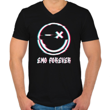 PRINTFASHION Emo forever - Férfi V-nyakú póló - Fekete férfi póló