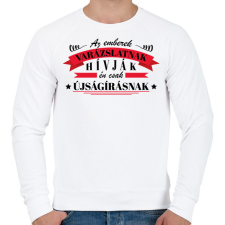 PRINTFASHION Én csak újságírásnak hívom - Férfi pulóver - Fehér férfi pulóver, kardigán