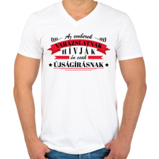 PRINTFASHION Én csak újságírásnak hívom - Férfi V-nyakú póló - Fehér férfi póló