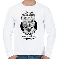 PRINTFASHION én egy francia bulldog büszke gazdija vagyok! - Férfi pulóver - Fehér férfi pulóver, kardigán