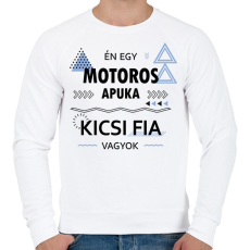 PRINTFASHION Én egy motoros apuka kicsi fia vagyok - Férfi pulóver - Fehér