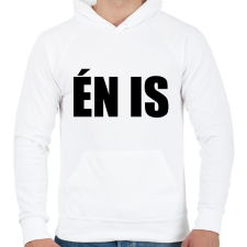 PRINTFASHION Én is  - Férfi kapucnis pulóver - Fehér férfi pulóver, kardigán