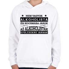 PRINTFASHION Én kocsmába járok - Gyerek kapucnis pulóver - Fehér