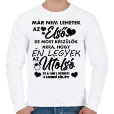 PRINTFASHION Én leszek az utolsó! - Férfi pulóver - Fehér férfi pulóver, kardigán