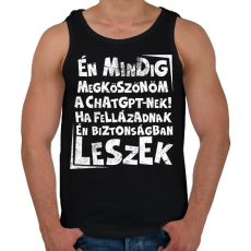 PRINTFASHION Én mindig megköszönöm - Férfi atléta - Fekete