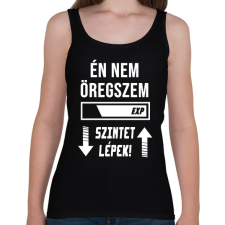 PRINTFASHION Én nem öregszem, Szintet lépek - Fehér - Női atléta - Fekete női trikó