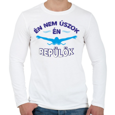 PRINTFASHION Én nem úszok - Férfi hosszú ujjú póló - Fehér