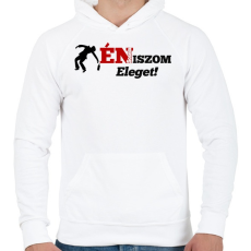 PRINTFASHION Én sosem iszom eleget - Férfi kapucnis pulóver - Fehér