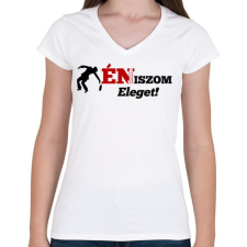 PRINTFASHION Én sosem iszom eleget - Női V-nyakú póló - Fehér női póló