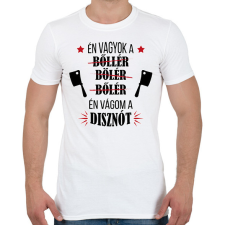 PRINTFASHION Én vágom a disznót - Férfi póló - Fehér férfi póló