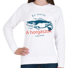 PRINTFASHION Én vagyok a horgászok legjobbja - Női pulóver - Fehér