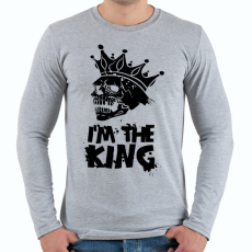 PRINTFASHION Én vagyok a király - Férfi hosszú ujjú póló - Sport szürke