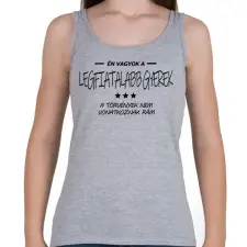 PRINTFASHION Én vagyok a legfiatalabb gyerek... - Női atléta - Sport szürke női trikó