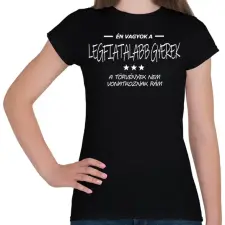 PRINTFASHION Én vagyok a legfiatalabb gyerek... - Női póló - Fekete női póló