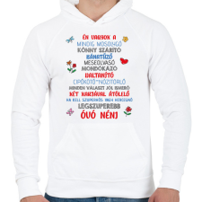 PRINTFASHION Én vagyok a legszuperebb óvó néni - sötét - Férfi kapucnis pulóver - Fehér férfi pulóver, kardigán