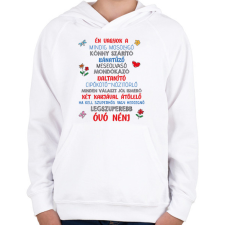 PRINTFASHION Én vagyok a legszuperebb óvó néni - sötét - Gyerek kapucnis pulóver - Fehér gyerek pulóver, kardigán