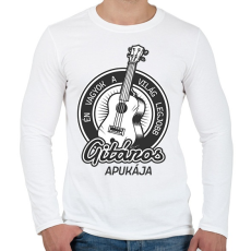 PRINTFASHION Én vagyok a világ legjobb gitáros apukája - Férfi hosszú ujjú póló - Fehér