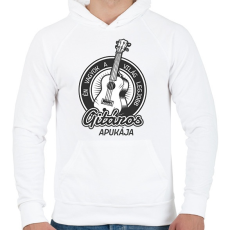 PRINTFASHION Én vagyok a világ legjobb gitáros apukája - Férfi kapucnis pulóver - Fehér