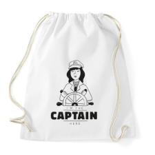PRINTFASHION Én vagyok itt a kapitány - Sportzsák, Tornazsák - Fehér tornazsák